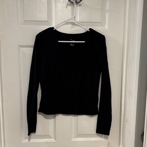 a new day Black Long Sleeve V-Neck Top